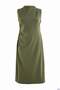 Khaki A-Line Asymmetrical Sleeveless Shirred Midi Paper Touch Knitted Plus Size Dresstbbss26Ah00300 - 5