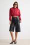 Red Regular Fit Suede Bomber Jacket Coat Twoaw26Ce00077 - 2