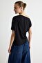 Black 100% Cotton Plain Regular Fit Asymmetric Collar Short Sleeve Knitted T-Shirt Twoaw27Ts00007 - 8