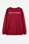 Büyük Beden Bordo Oversize/Geniş Kalıp Baskılı Sweatshirt TMNAW27AO00025 - 8