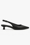 Kitten Women's Matte Black Pointed Toe Stiletto Short Heeled Shoes 4 cm