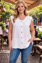 Women's Plus Size Sleeveless Button Detail Aerobin Fabric Blouse - 2