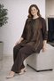 Women's Middle Age and Above Plus Size Kupra Tunic Trousers Mom Set 25548 - 5