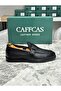 Genuine Leather Black Laceless Buckle Handmade Classic Men's Shoes 6042 - 2
