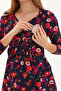 Floral Patterned Maternity & Maternity Breastfeeding Dress - 8