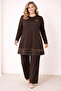 Women's Middle Age and Above Plus Size Kupra Tunic Pants Mom Set 25557