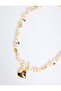 Natural Stone Detailed Necklace with White Metal Figure - 2