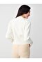Ecru Straight Fit Round Neck Long Sleeve Knit Cardigan - 5