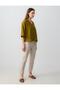 Stone High Waist Regular Leg Woven Trousers with Pockets - 3