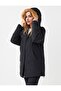 Black Side Pocket Hooded Fur Detailed Puff Coat - 2