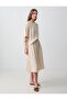 Mink Relaxed Cut High Waist Woven Midi Skirt - 3