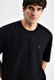 Ds Damat Comfort Fit Black Soft Viscose Blended Comfortable Crew Neck T-Shirt - 7