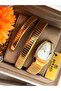 Stone Snake Watch from Thick to Thin (2 Rounds), Elegant Case (24 Diameter), 3 Atm Gold Steel Band, Bracelet - 3