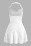 Women's Degaje Collar Halter Neck Flounce Dress - 2