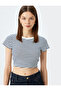 Crop Crew Neck Short Sleeve Slim Fit T-Shirt