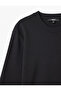 Crew Neck Cotton Pique Fabric Basic Sweatshirt - 5