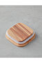 Pico Glass with Wooden Lid, 4 Compartments for Breakfast, 21X21 Cm, Transparent - 2