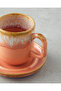 Alicent Ceramic 4 Piece Double Coffee Cup Set for 2 People 150 ml Light Orange - 4