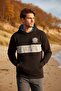 Black Hooded Kangaroo Pocket Sweatshirt
