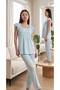 24571 Women's 100% Cotton Lace Trimmed Maternity Wear Pregnancy Pajama Set Women's Pajama Set Pure Cotton Comfort - 2