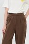 Women's Velcro Waisted Palazzo Trousers - Bitter Brown - 3