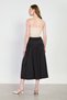 Women's Waist Pleated Midi Skirt - Black - 5