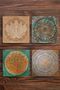 Stone Coasters Lotus, Siri Yantra Printed Set of 4 - Stone Coasters - 4
