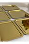 Stainless Steel Gold Plated 6 Piece Square Presentation Tray Luxury Appearance