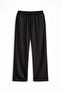 Corded Fabric Textured Baggy Sweatpants Black