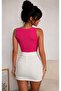 Women's Fuchsia U-Neck Blouse Be404 - 2