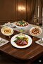 4 Piece Bronze Gold Porcelain Tableware Presentation Serving Set & Dinner Plate Salad Bowl Oval Appetizer Plate - 2