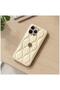 Apple iPhone 14 Pro Compatible Case Zebana Camellia Leather Case Beige - 4