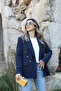 Navy Blue Buttoned Double Breasted Blazer Prive - 2