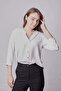 Hakim Yaka Truvakar Capri Sleeve Stylish Fabric Office Shirt Without Lycra - Cream - 6