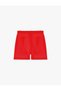 Elastic Waist Tag Detailed Cotton Shorts - 5
