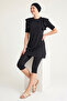 Women's Black, Short-Sleeved, Lined, Covered Stitching, Semi-Closed, Flexible, Quick-Drying Sea/Pool Swimsuit _2313 - 6