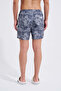 Men's Antique Flower Swim Shorts Navy Blue - 4