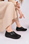 4304 Black Genuine Leather Bone Protrusion Women's Shoes - 3