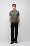 Khaki Comfort Slim Polo Collar Men's Knitwear T-Shirt - 4
