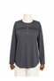 Women's Lycra Mid-Age and Above Four Seasons Mother's Combed Cotton Blouse New Season Striped Stripe Button Detail - 4