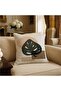 Cream Beige Black Minimal Leaf Patterned Double-Sided Set of 4 Cushion Covers 43X43 cm - 5