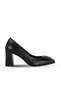 Black Leather Women's Heeled Shoes 39Wa2005