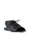 Black Leather Women's Sandals 01Ws2510 - 2