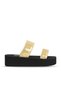 Gold Pearlescent-Paris Women's Wedge Heeled Slippers 26Wt752750