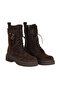 Brown Suede Women's Flat Boots 39Wb4692 - 2