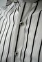 Black Striped Cotton Long Sleeve Pocketless Regular Fit Premium Men's Shirt - 5