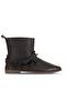 Brown Leather Women's Flat Boots 01Wd3509