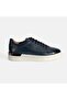 Men's Navy Blue Lace-Up Leather Casual Shoes - 2