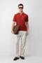 Red Premium Textured Men's Knitwear T-Shirt - 3