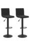 Scaune de bar, 2 buc., negru, catifea - 2